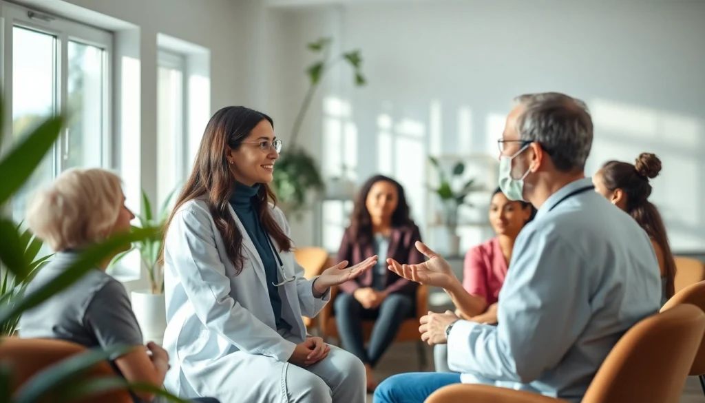 Engaging health consultation enhancing patient wellness in a bright clinic.