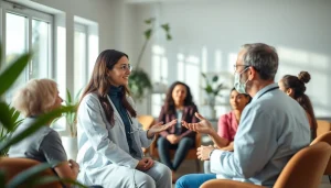 Engaging health consultation enhancing patient wellness in a bright clinic.