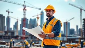 Leading New Jersey General Contractor managing an active construction site in a vibrant urban environment.