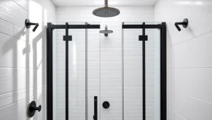 Admire cette paroi de douche à l'italienne moderne au design élégant.