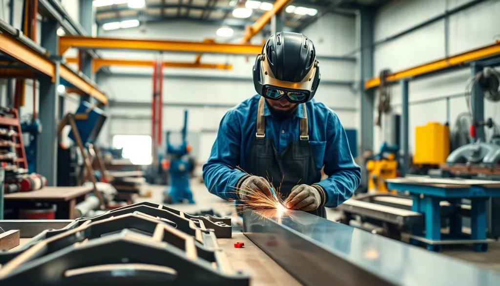 Crafting custom steel fabrication with precision and craftsmanship in a professional workshop.