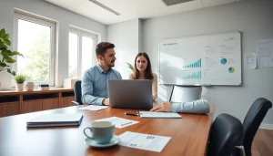 Scena coinvolgente che mostra un consulente finanziario che assiste un cliente nell'approfondire quiz di autodiagnosi della sovraindebitamento.