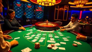 Win big with baccarat at https://xx88.us/: Exciting casino scene with players at the table.
