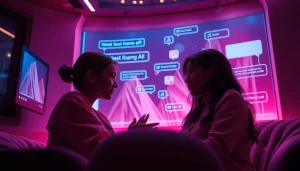 Engaging in sex chat AI interactions with lifelike characters in a warm digital setting.