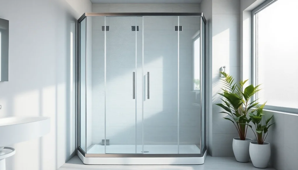 Duschkabine 100x100 mit eleganten Glasflächen und modernem Design in einer stilvollen Badezimmereinrichtung.