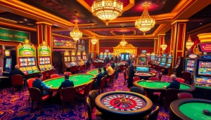 Experience the thrill of Link Mahjong as players engage in high-stakes gameplay at vibrant casino tables filled with colorful chips and dynamic action.