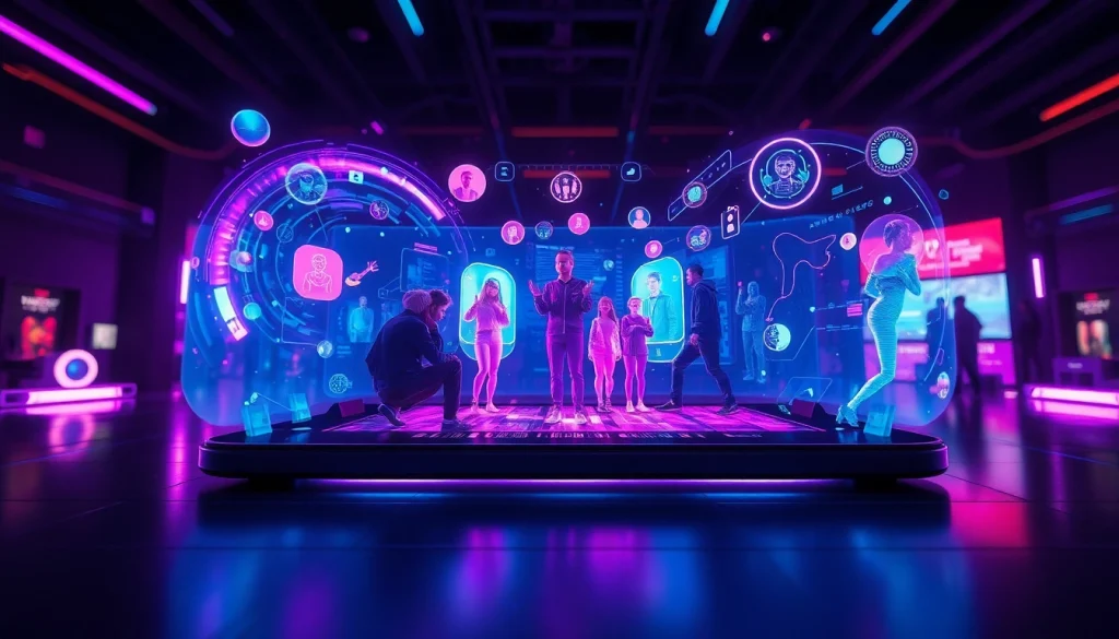 Dynamic illustration of best nsfw ai platform showcasing interactive avatars in a futuristic digital space.