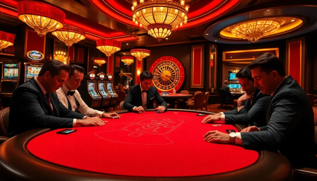 Exciting gambling scene at SHBET featuring poker game and casino atmosphere.