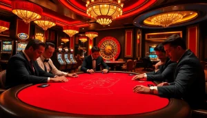 Exciting gambling scene at SHBET featuring poker game and casino atmosphere.