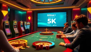 Rasakan aksi perjudian yang mendebarkan dengan situs deposit 5K di meja kasino yang elegan.