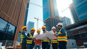 Dynamic teamwork by New York City General Contractor on a construction site.