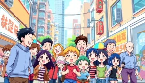 무료웹툰의 다양한 캐릭터들이 역동적으로 표현된 일러스트입니다.