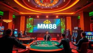 Playing exciting games at https://mm88.br.com/ with vibrant casino visuals and thrilling atmosphere.