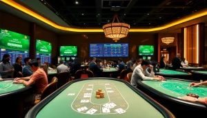 흥미와 기술을 선보이는 주요 카지노사이트에서의 동적 온라인 바카라 게임 장면.