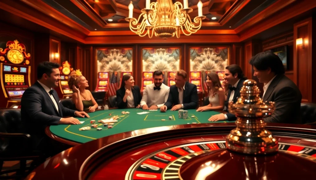 Excitation du jeu dans un casino en ligne France avec des jetons de poker et une roulette tournante.